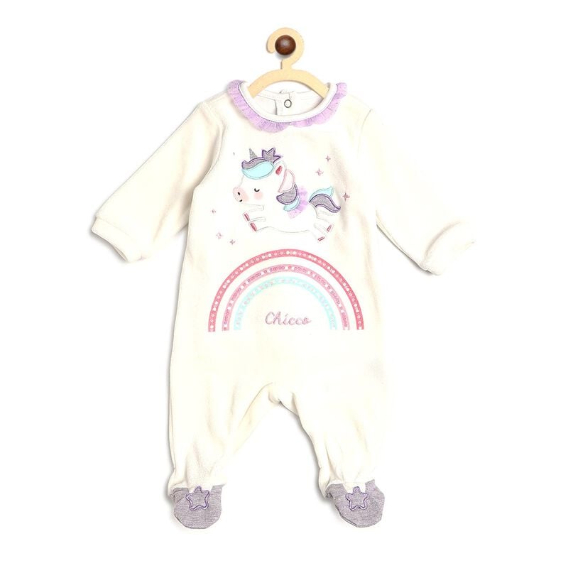 Girls Bronze Velour Nappy Opening Babysuit image number 0